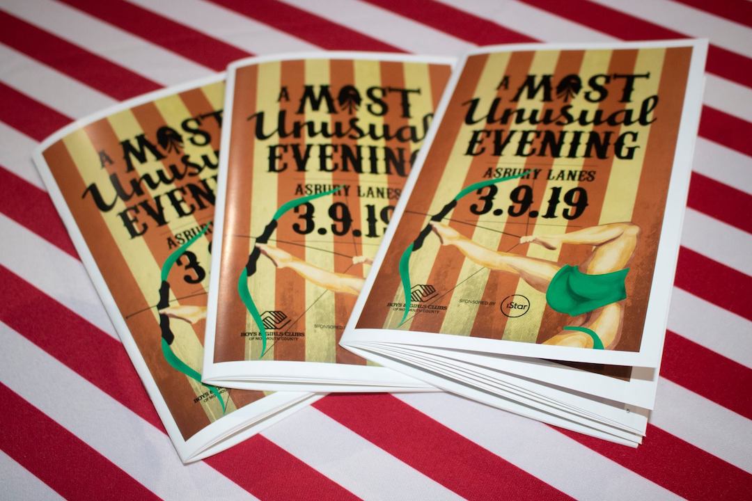 A Most Unusual Evening 2019 Programs on Table